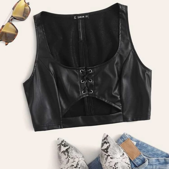 SHEIN Tops - SHEIN vegan leather top